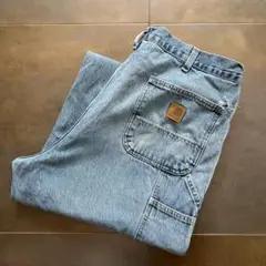 38×32　carhartt カーハート　ペインターパンツ　デニム　ワーク　ロゴ