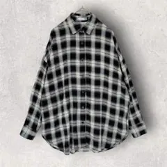 Lax Dan Tia/しまむら　チェックシャツ　トップス　羽織り　レーヨン　M