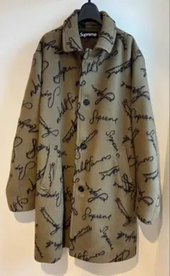 Supreme Script Logos Wool Overcoat 希少XLのサムネイル