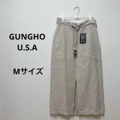 GUNG HO ガンホー USA 新品タグ付き リネン混 タイト スリット M