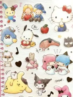 正規品 サンリオキャラクターズ フラッフィースケッチステッカーズ p
