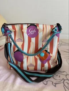 イタリア製　GABS 2way ショルダーバッグ　トート　PVC 花柄のサムネイル