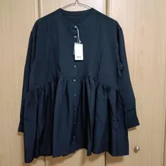 チュニック　ブラウス　フレア　黒　ブラック　フリーサイズ　新品