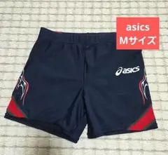 asics 陸上用パンツ ネイビー×レッド XT7165 Mサイズ