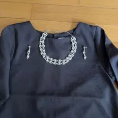 パール＆ラインストーン ネックレス ピアス セット