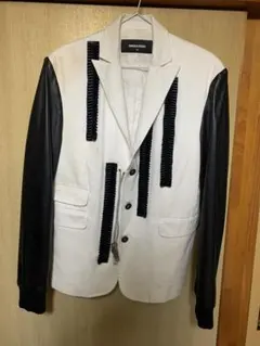 DSQUARED2 テーラードジャケットレザー切り替え 50 15万相当超希少