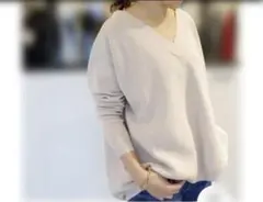 Deuxieme Classe ミドルゲージニット　Vネック　コットン