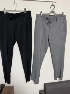 UNIQLO ユニクロ感動パンツ　グレー　ブラックW76cmL73cm