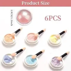オーロラパウダー 6色セット ミラーパウダー ネイルパウダー オーロラネイル
