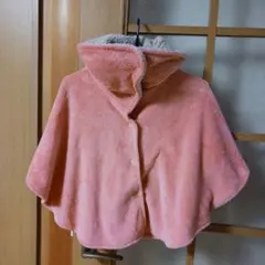 ポンチョ　フリース　首元あったか