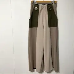 訳あり GALLARDA GALANTE ベージュ ワイドパンツ 腰ゴム