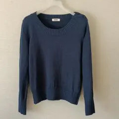 【未使用】【FELISSIMO／NUSY】ネイビー　クルーネック　ニット　紺