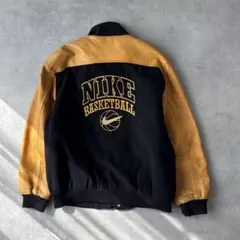 20767 銀タグ 90's NIKE 刺繍ロゴ レザージャケット スタジャン