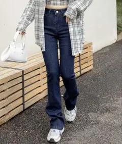 DAY CLOSET ハイウエストデニムパンツ S ダークインディゴブルー