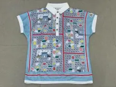 (L03118) and per se ゴルフウェア 総柄 半袖ポロシャツ