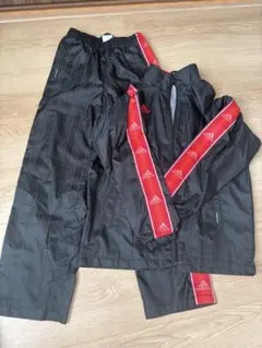 adidas 上下セット 140 ブラック/レッド
