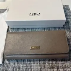 美品・箱あり】FURLA フルラ 長財布 メトロポリス グレージュ レザー 