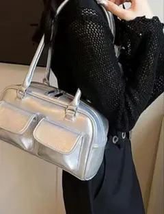 GRL ショルダーバッグ シルバー