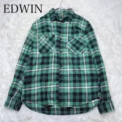 EDWIN エドウィン ネルシャツ L チェック柄 グリーン 厚手完売品アメカジ