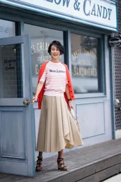 【美品】レリアン×中村江里子 切替プリーツスカート 11号 L ※発送日要確認