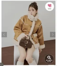 CHICO 2wayスタンドムートンルーズジャケット レディース