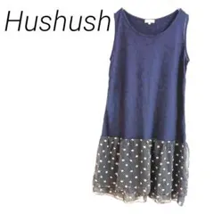 Hushush ネイビー ノースリーブ チュニック ドット柄　サイズ3