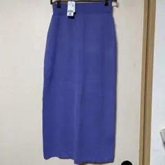 新品タグ付き♡coca　ウォッシャブルミラノリブナロースカート　パープルのサムネイル