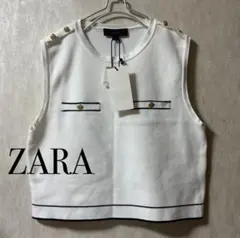 ZARA ホワイト ノースリーブ L
