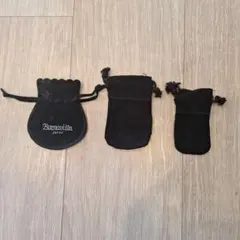 アクセサリーケース　スエードブラック巾着袋 3点セット