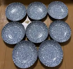 美濃焼 藍染 タコ唐草 21cm 深皿パスタ皿カレー皿 麺鉢煮物鉢 8点セットのサムネイル