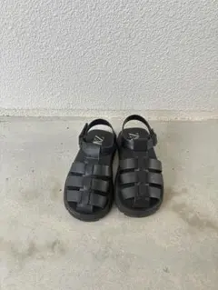 ZARA ブラック サンダル 23 キッズ　フォーマル