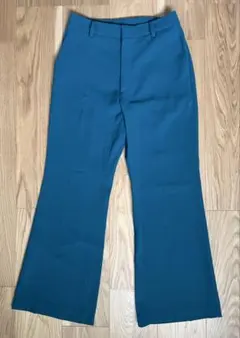 UNIQLO ユニクロ ドレープフレアパンツ センタープレス グリーン系