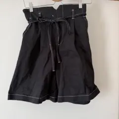 リボン付きキュロット　ブラック