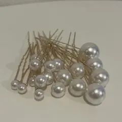 パール付きヘアピン 18本セット　ウエディング　前撮り　花嫁