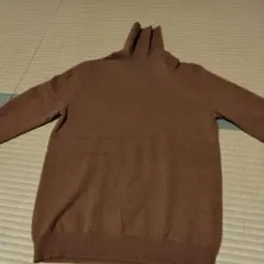 ブラウン タートルネック セーター 長袖カシミア100%