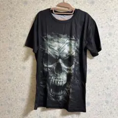 スカルtシャツ ガイコツ　ドクロ　tシャツ ブラック　迷彩