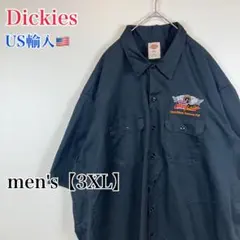 ●BA55【US輸入】 ディッキーズ 半袖 ワークシャツ ブラック系 【3XL】