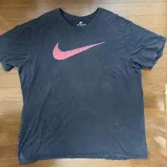 00s Old Nike TシャツBigスウォッシュロゴ/ブラック/3XL