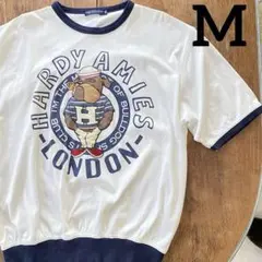 ハーディエイミス Ｔシャツ ブルドッグ 刺繍 リンガーネック 日本製 Mのサムネイル
