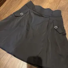 訳あり　ヴィエルジェ　黒　フレアスカート　春　秋　冬　タック　M 38