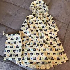 ミキハウス　DOUBLE B クマ柄 レインコート サイズS 90 100