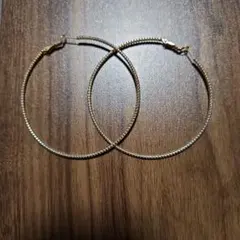 ゴールド メタル フープピアス 中型