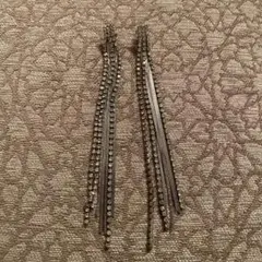 moussy ストーン クリスタル ロング ピアス ダイヤモンド シルバー