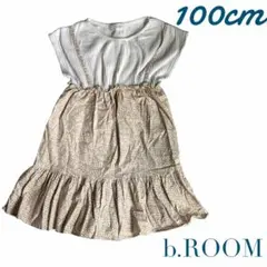 b.ROOM 半袖 ドッキングワンピース 100cm小花柄　サロペット風　夏のサムネイル