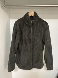 UNIQLO ユニクロ　ダークグレー ファーフリースフルジップジャケット　M
