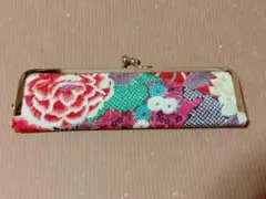 がま口　ペンケース　コインケース　小物入れ　ちりめん　和柄　和装小物