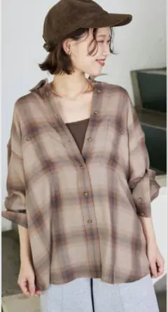 SLOBE IENAビエラチェックルーズシャツ