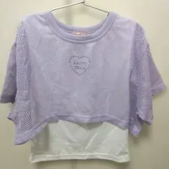 リッカリッカ　メッシュ素材のクロップドTシャツ　140㎝