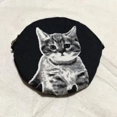 猫プリントのハンドメイドコインケース