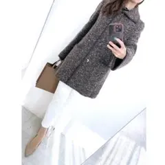 【めめ様専用✨】定価60,000円❤️レリアン✨サイズ9（M）ツイードコート✨紫